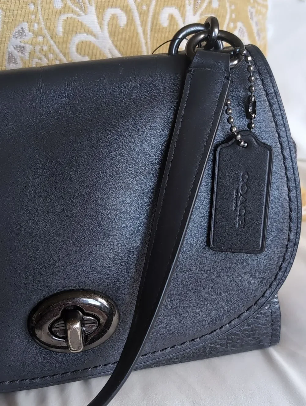 COACH Faye Slate  Embossed Buffalo Refined Calf Leather Top Handle/Crossbody Bag